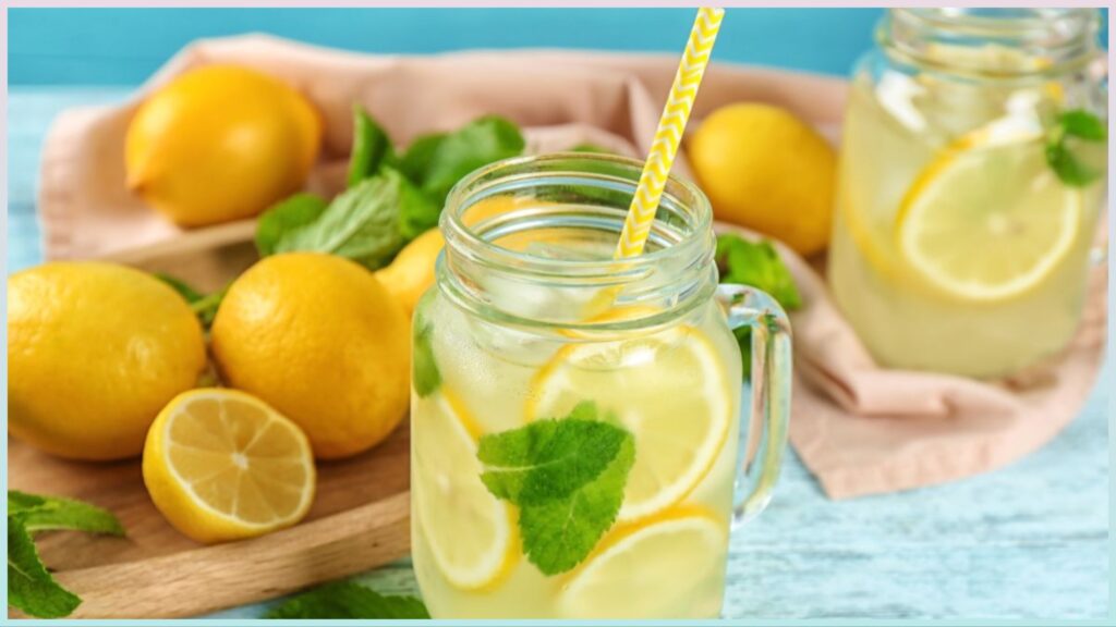 Lemon water with mint