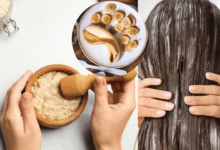 banana hair mask for smooth and silky hair